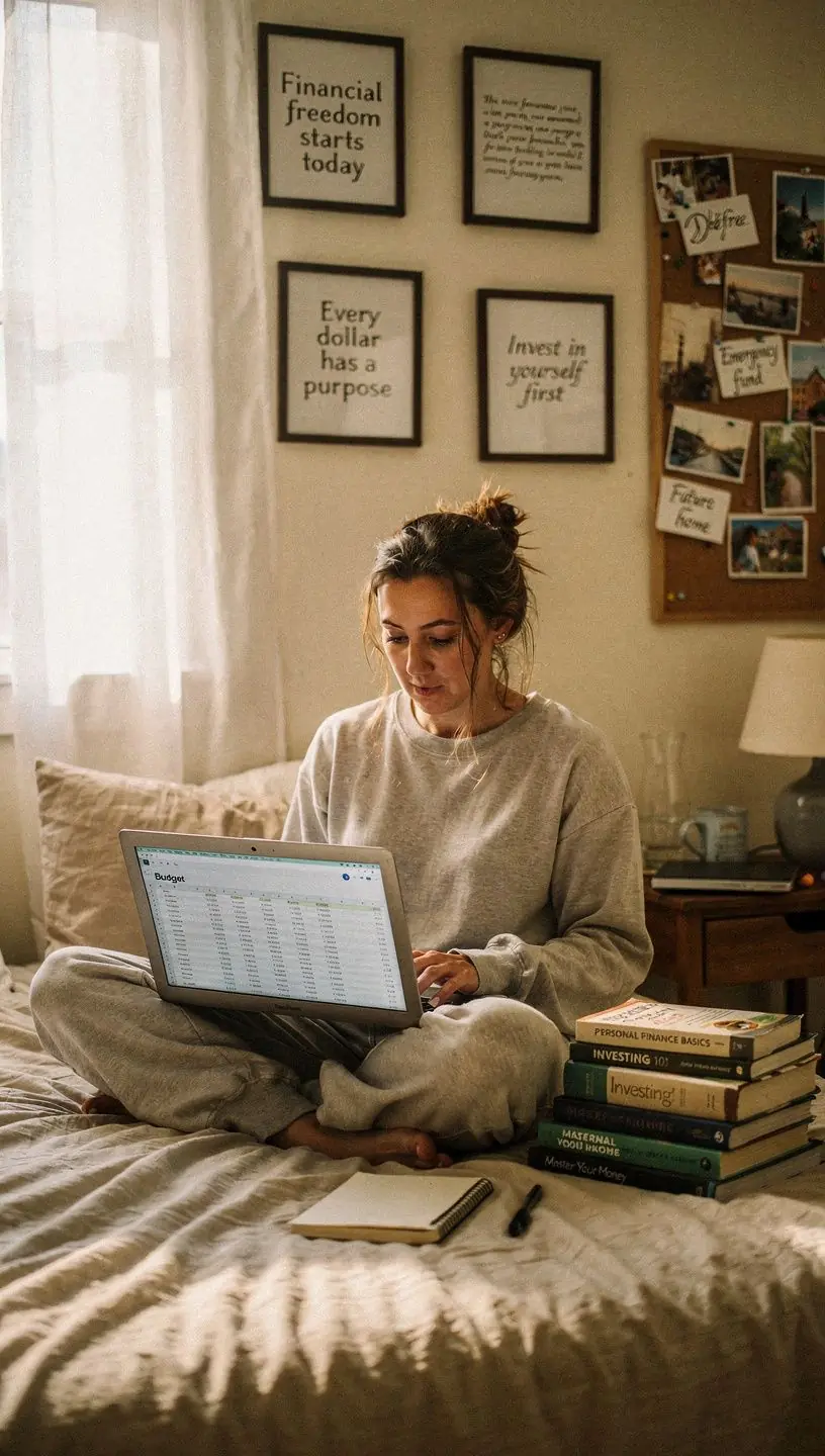 Osoba przeglądająca aplikację do zarządzania budżetem na smartfonie